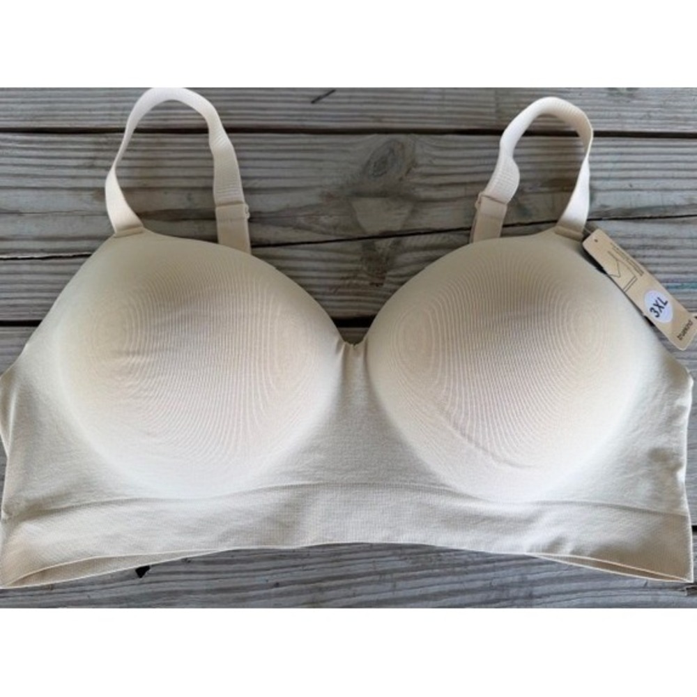 Truekind Supportive Comfort Wireless Shaping Bra Sand Beige Plus‎ Size 3XL NWT